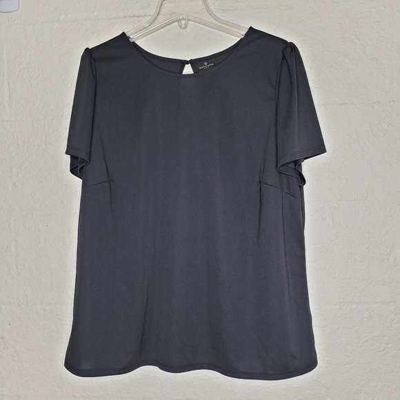 NWT Worthington Black Flounce Sleeve Top Size 0X - Picture 8 of 16